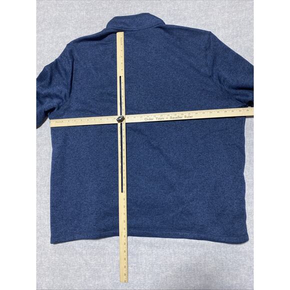 Eddie Bauer Sweater Mens XXXB Blue 1/4 Quarter Zip Outdoors Fleece 3XB - Picture 6 of 8